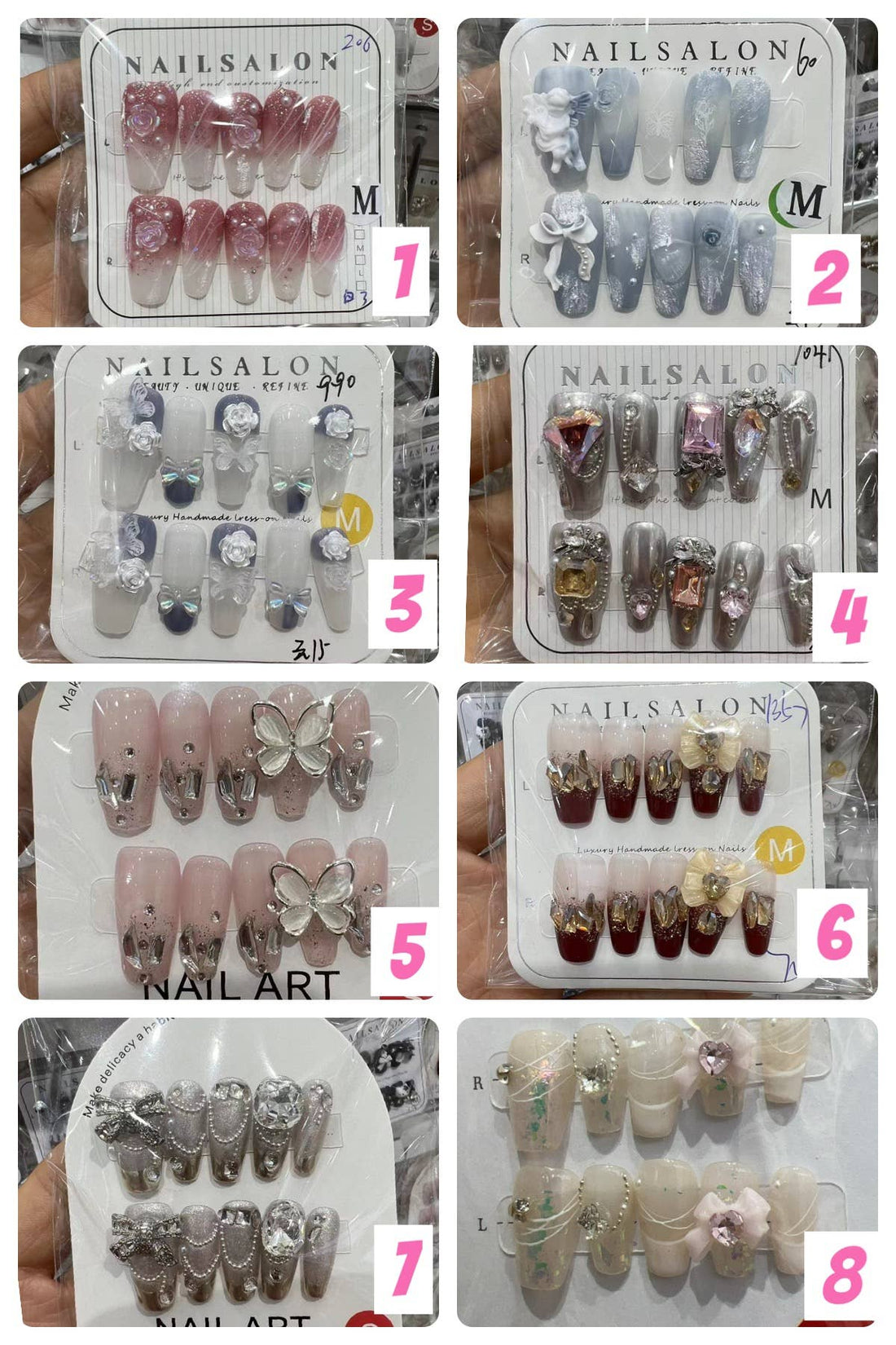 PGB Acrylic Nails with Design Stones