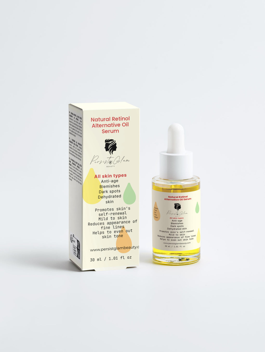 Natural Retinol Alternative Oil Serum Persist Glam Beauty