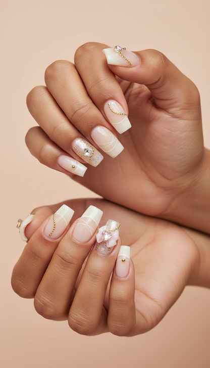 PGB Acrylic Nails with Design Stones