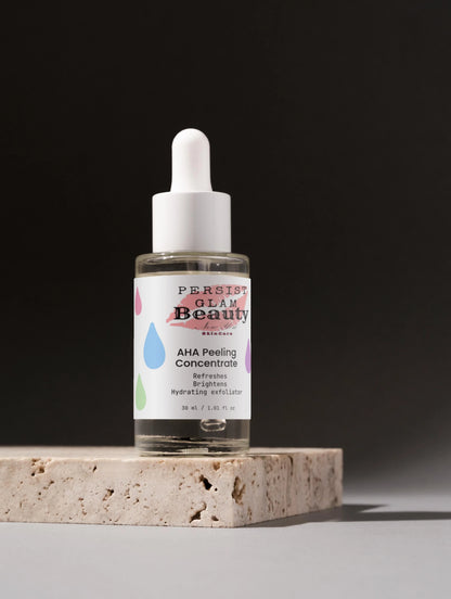 Persist Glam Beauty AHA Peeling Concentrate – Lactic Acid & Hyaluronic Acid Overnight Glow Treatment - Persist Glam Beauty