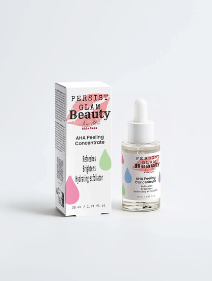 Persist Glam Beauty AHA Peeling Concentrate – Lactic Acid & Hyaluronic Acid Overnight Glow Treatment - Persist Glam Beauty