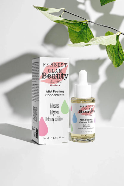 Persist Glam Beauty AHA Peeling Concentrate – Lactic Acid & Hyaluronic Acid Overnight Glow Treatment - Persist Glam Beauty