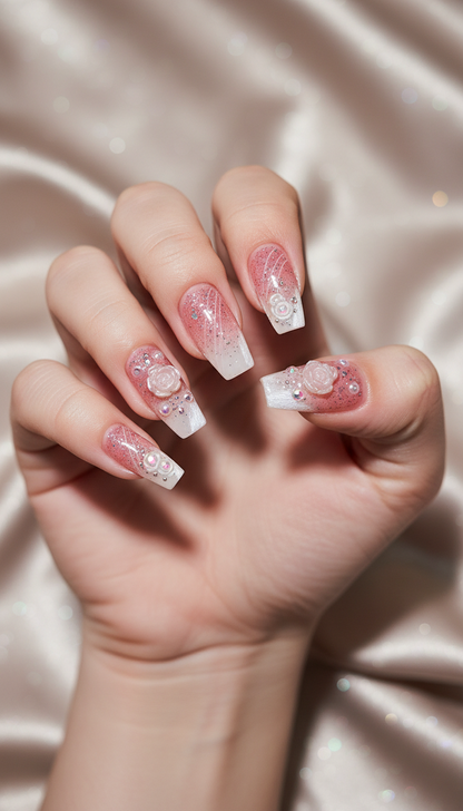 PGB Acrylic Nails with Design Stones