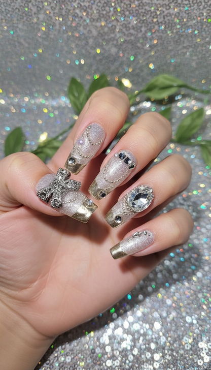 PGB Acrylic Nails with Design Stones