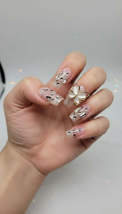 PGB Acrylic Nails with Design Stones
