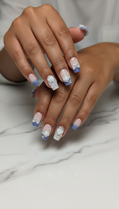 PGB Acrylic Nails with Design Stones
